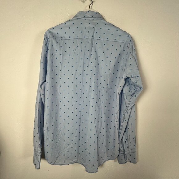 Georg Roth Los Angeles Mens XL Long Sleeve Button-Down Shirt Blue Square Print - Picture 2 of 10